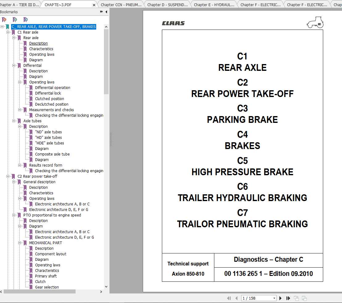 Claas Tractor AXION 850 810 Diagnostics Technical Manual 1
