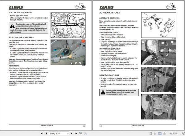Claas Tractor Ares 816 826 836 Use and Maintenance 3