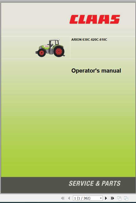 Claas Tractor Arion 630C 610C Operators Manual 1