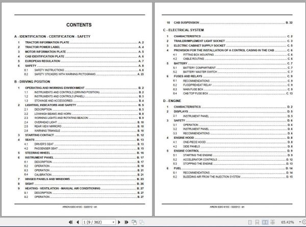 Claas Tractor Arion 630C 610C Operators Manual 2