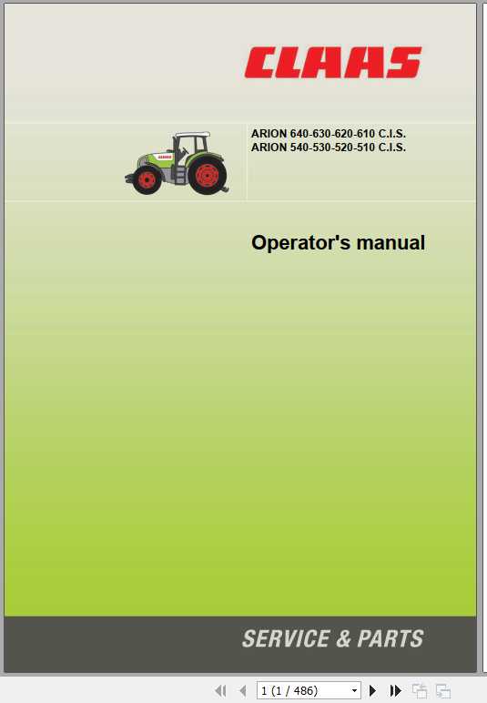 Claas Tractor Arion 640 610 C.I.S. 540 510 C.I.S Operators Manual 1