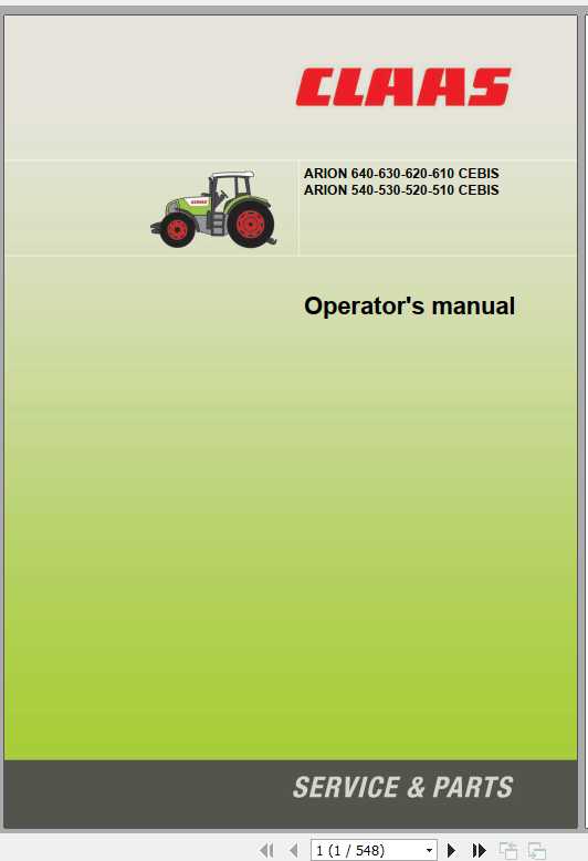 Claas Tractor Arion 640 610 Cebis 540 510 Cebis Operators Manual 1