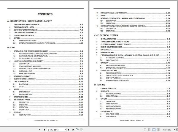 Claas Tractor Axion 840 810 CMATIC Operators Manual 2