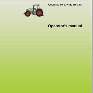 Claas Tractor Axion 850 810 C.I.S Operators Manual 1