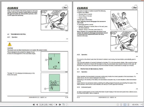 Claas Tractor Axion 850 810 C.I.S Operators Manual 3