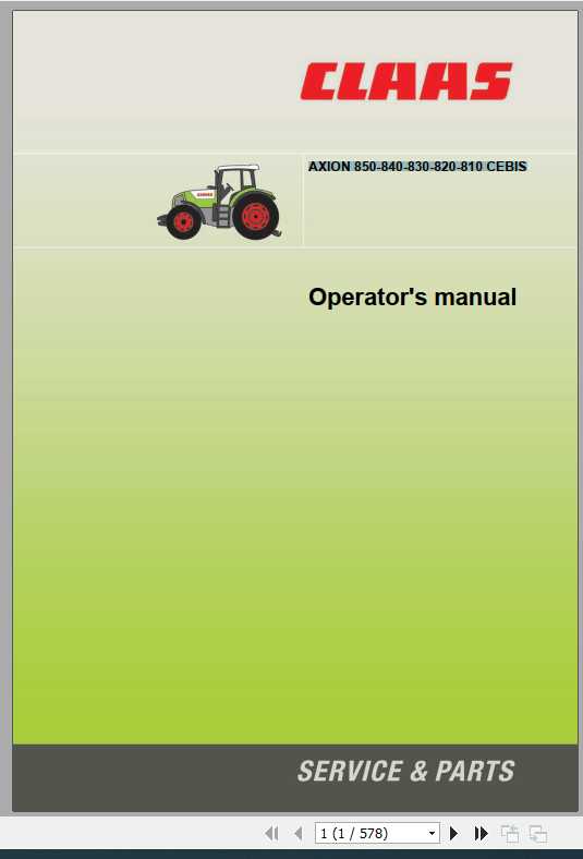 Claas Tractor Axion 850 810 Cebis Operators Manual 1