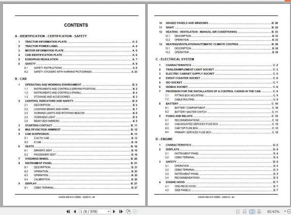 Claas Tractor Axion 850 810 Cebis Operators Manual 2