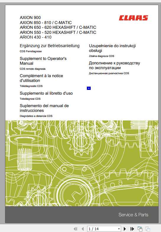 Claas Tractor Axion 900 Axion 850 810 Arion 430 410 Operators Manual 1