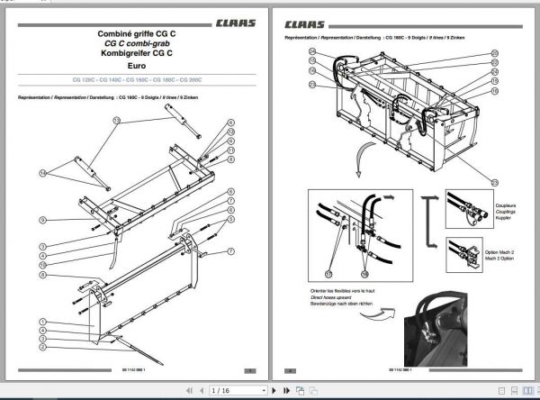 Claas Tractor CG C Combi grab Fitting Instruction 1