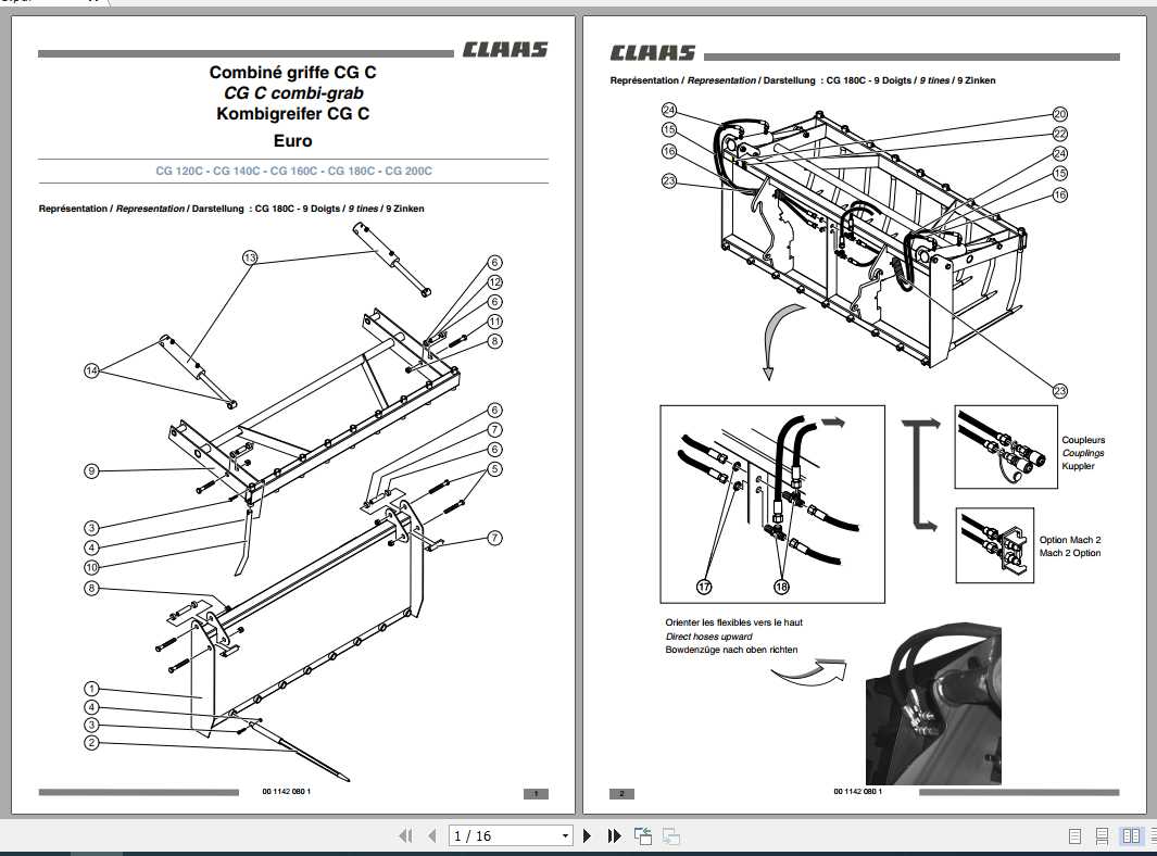 Claas Tractor CG C Combi grab Fitting Instruction 1