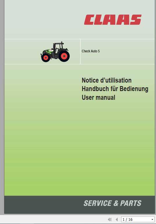 Claas Tractor Check Auto 5 Operators Manual FR DE EN RU 1