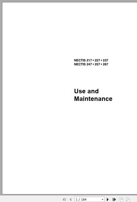 Claas Tractor NECTIS 217 227 237 247 257 267 Use and Maintenance Manual 1