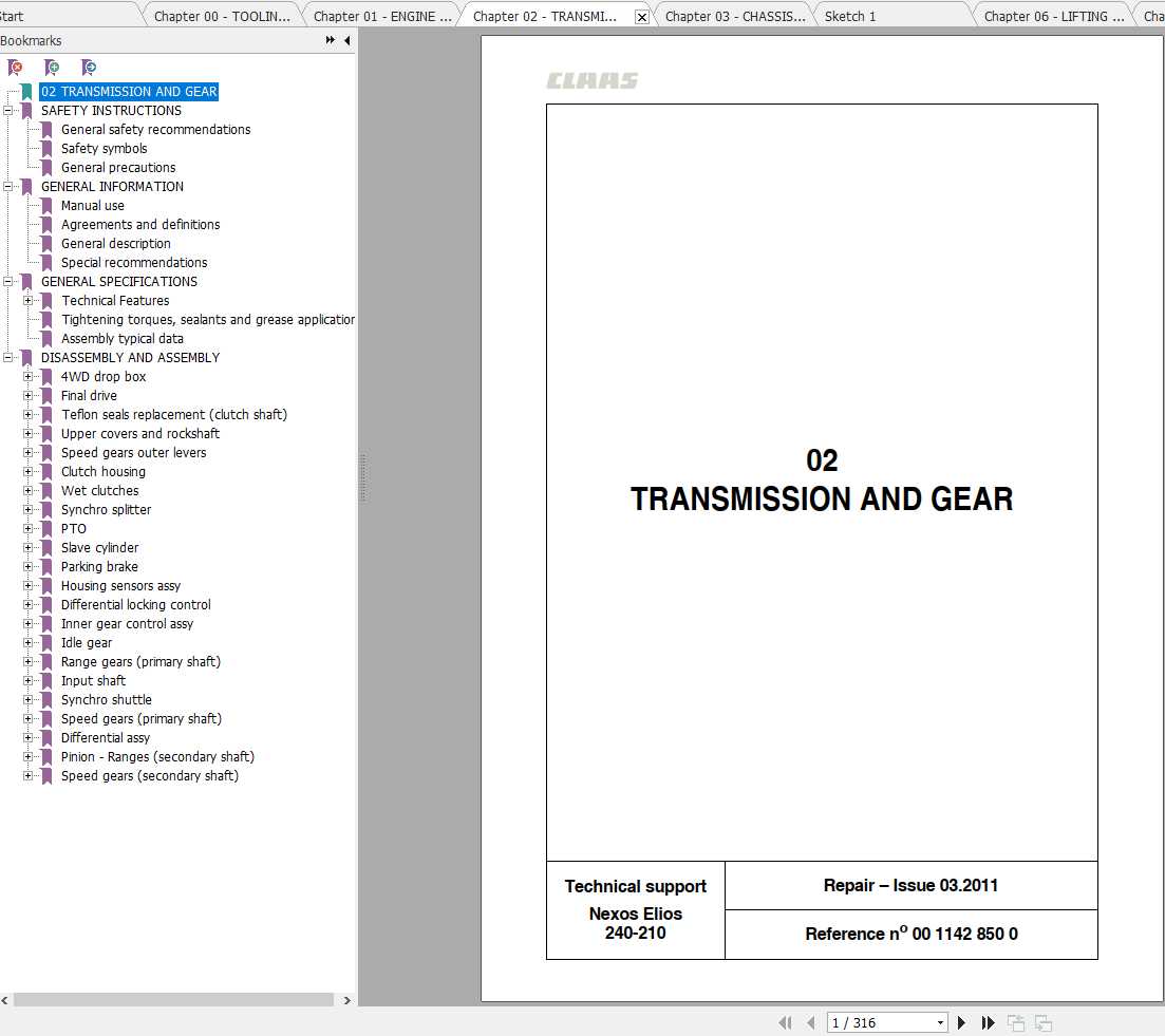 Claas Tractor Nexos Elios 240 210 Diagnostics Repair Technical Manual 1
