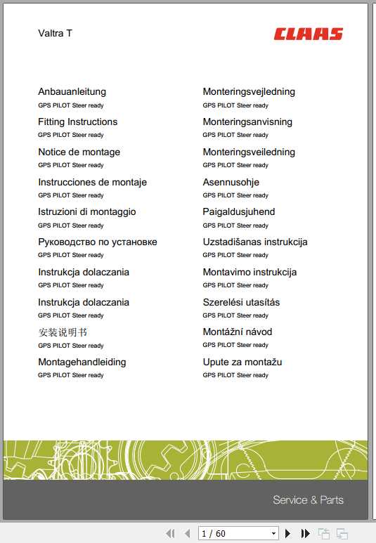 Claas Tractor Valtra T Fitting Instruction 1