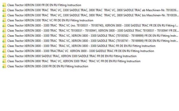 Claas Tractor XERION 3300 3800 Fitting Instruction 1