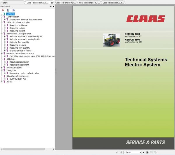 Claas Tractor XERION 3300 3800 Hydraulic Electric System 1