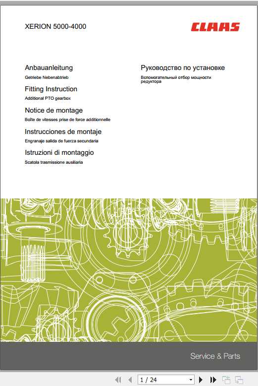 Claas Tractor XERION 5000 4000 Fitting Instruction 1