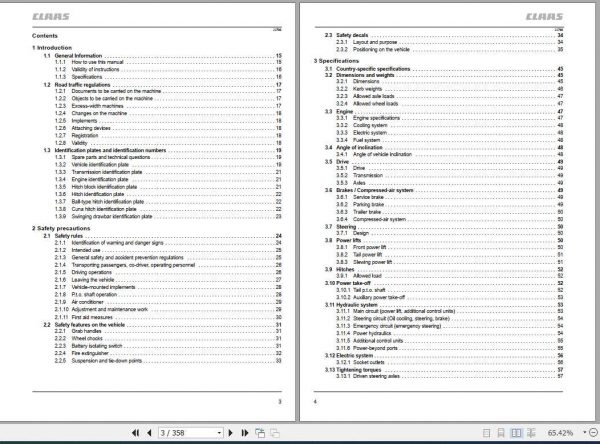 Claas Tractor Xerion 3300 TRAC Xerion 3800 SADDLE TRAC Operators Manual 2