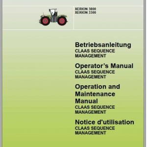Claas Tractor Xerion 3800 Xerion 3300 Operators Manual 1