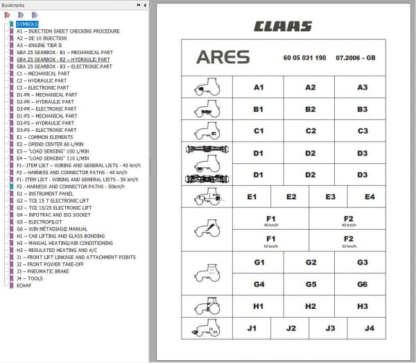Claas Tractors ARES 507 607 Repair Manual 1