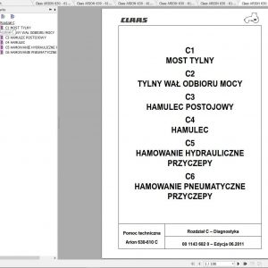 Claas Tractors ARION 630 610C Diagnostyka PL Repair Manual 1