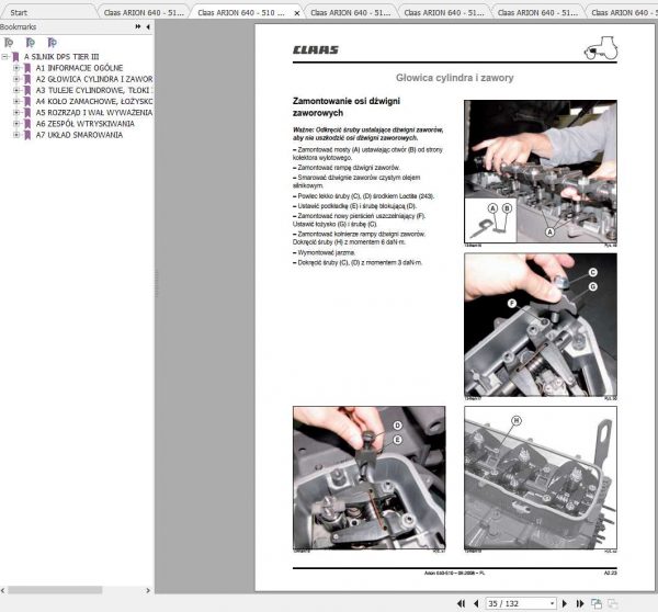 Claas Tractors ARION 640 510 Naprawa PL Repair Manual 2