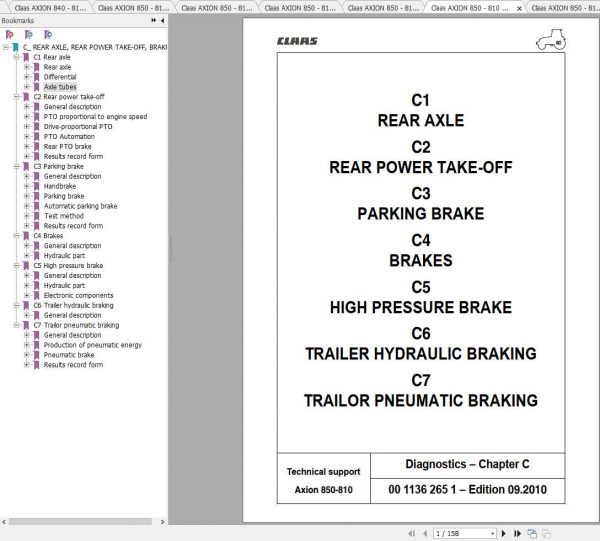 Claas Tractors ARION 850 810 Diagnostics EN Repair Manual 1