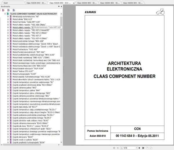 Claas Tractors ARION 850 810 Diagnostyka PL Repair Manual 1