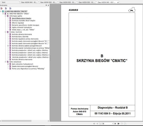 Claas Tractors ARION 850 810 Diagnostyka PL Repair Manual 2