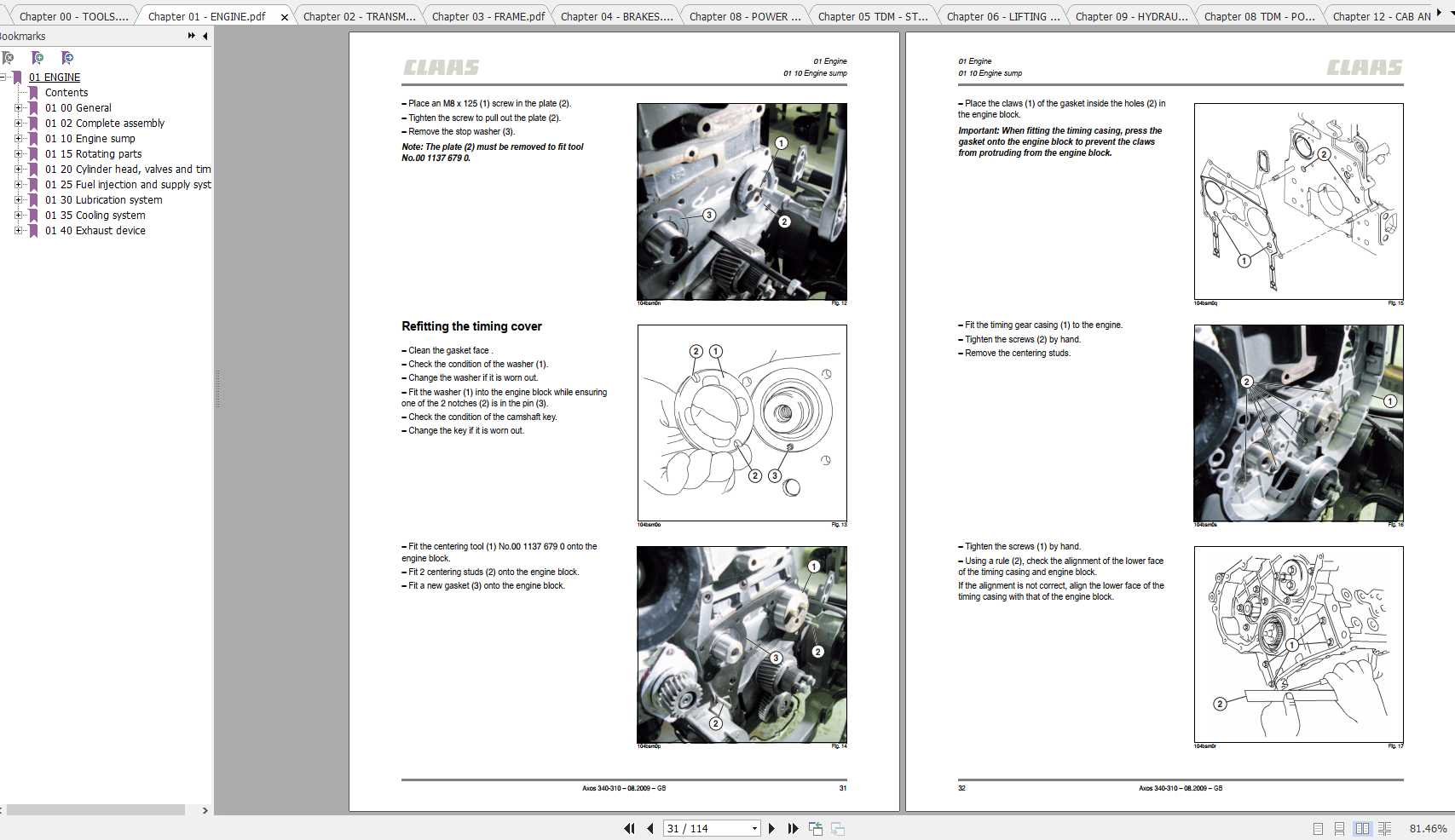Claas Tractors AXOS 340 310 Reparation Repair Manuals 1