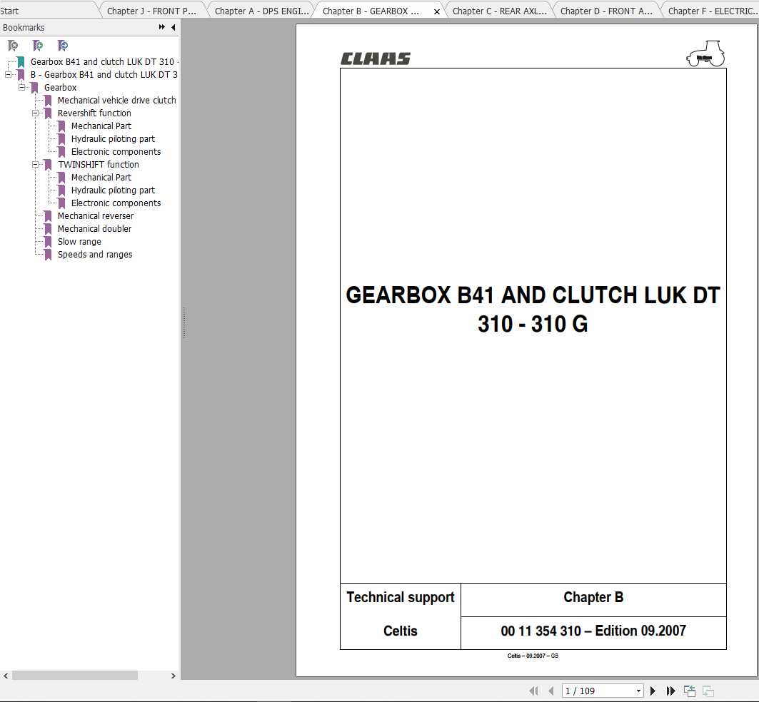 Claas Tractors CELTIS 406 Diagnosis Repair Manuals 1