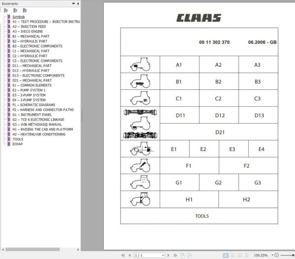 Claas Tractors NECTIS 207 Repair Manuals 1