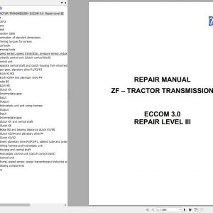 Claas Tractors ZF Transmissiom ECCOM 3.0 Repair Manual 1
