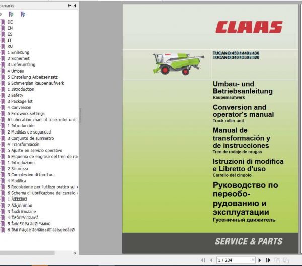 Claas Tucano 450 440 430 340 330 320 Operators Manual FR DE EN RU 1
