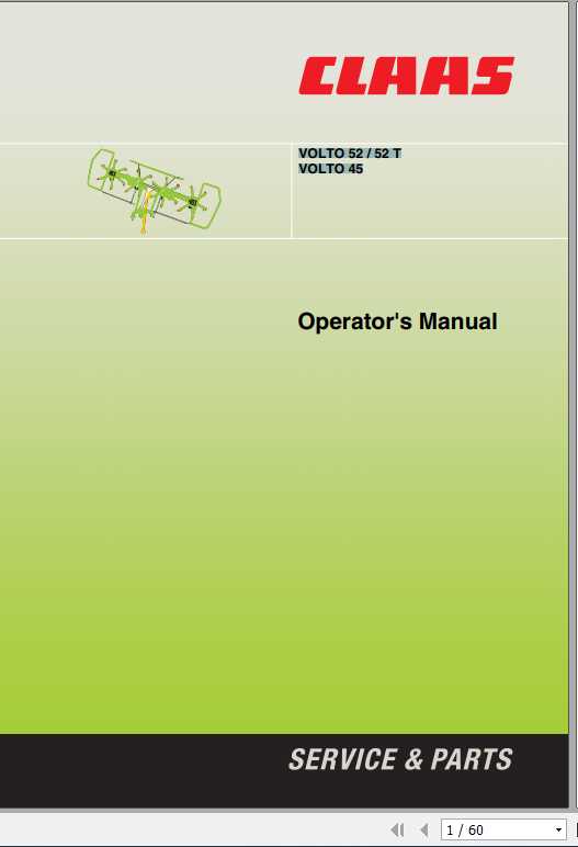 Claas Volto 52 52T Volto 45 Operators Manual 1