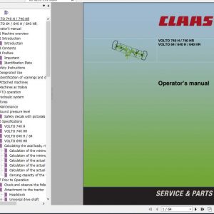 Claas Volto 740 H 740 HR Volto 64 640 H 640 HR Operators Manual 1