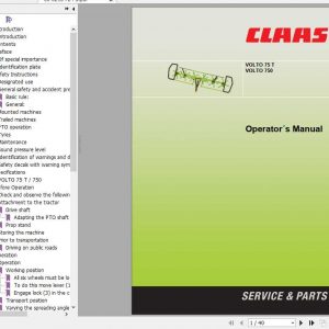 Claas Volto 75 T Volto 750 Operators Manual 1
