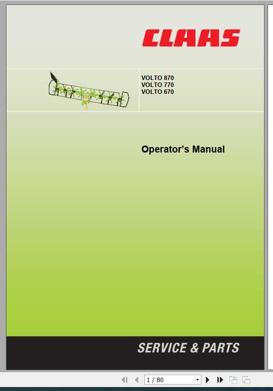 Claas Volto 870 Volto 770 Volto 670 Operators Manual 1