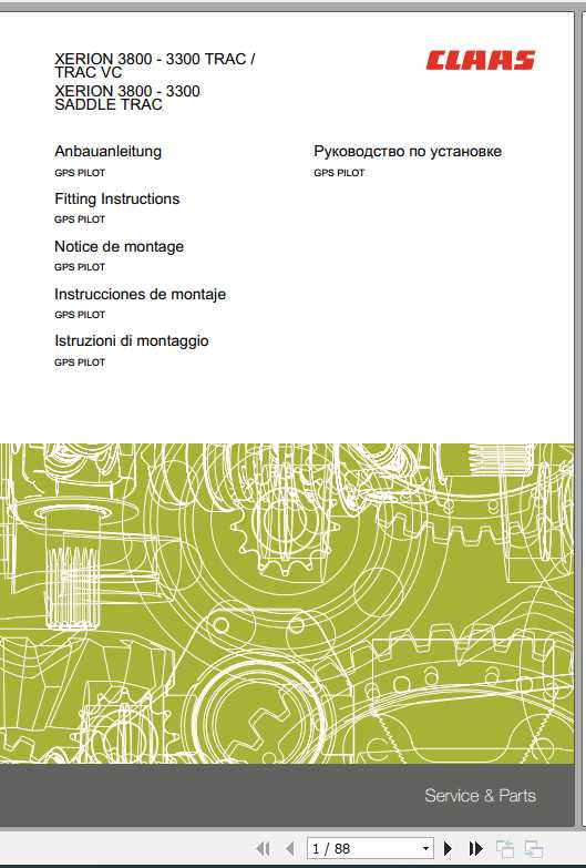 Claas XERION 3800 3300 TRAC TRAC VC 3800 3300 SADDLE TRAC Fitting Instruction 1