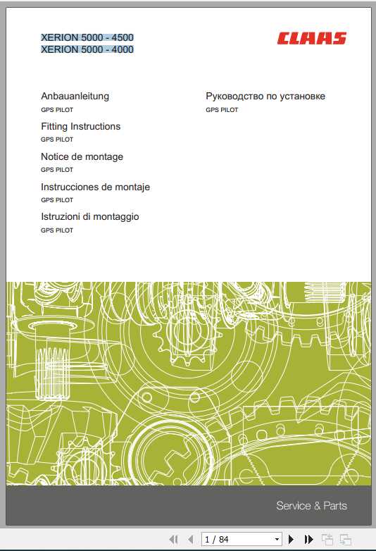 Claas XERION 5000 4500 5000 4000 Fitting Instruction 1
