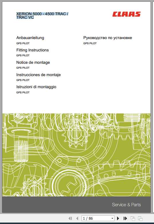 Claas XERION 5000 4500 TRAC TRAC VC Fitting Instruction 1