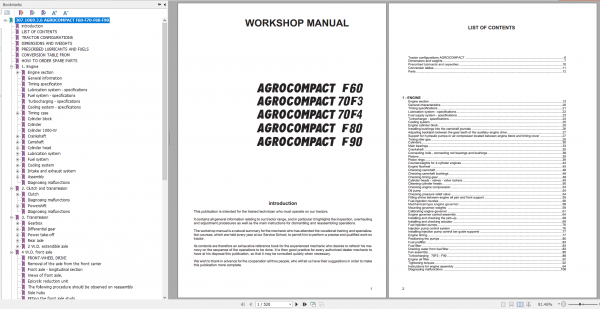 DEUTZ FAHR AGROCOMPACT F60 70F3 70F4 F80 F90 Workshop Manual 2