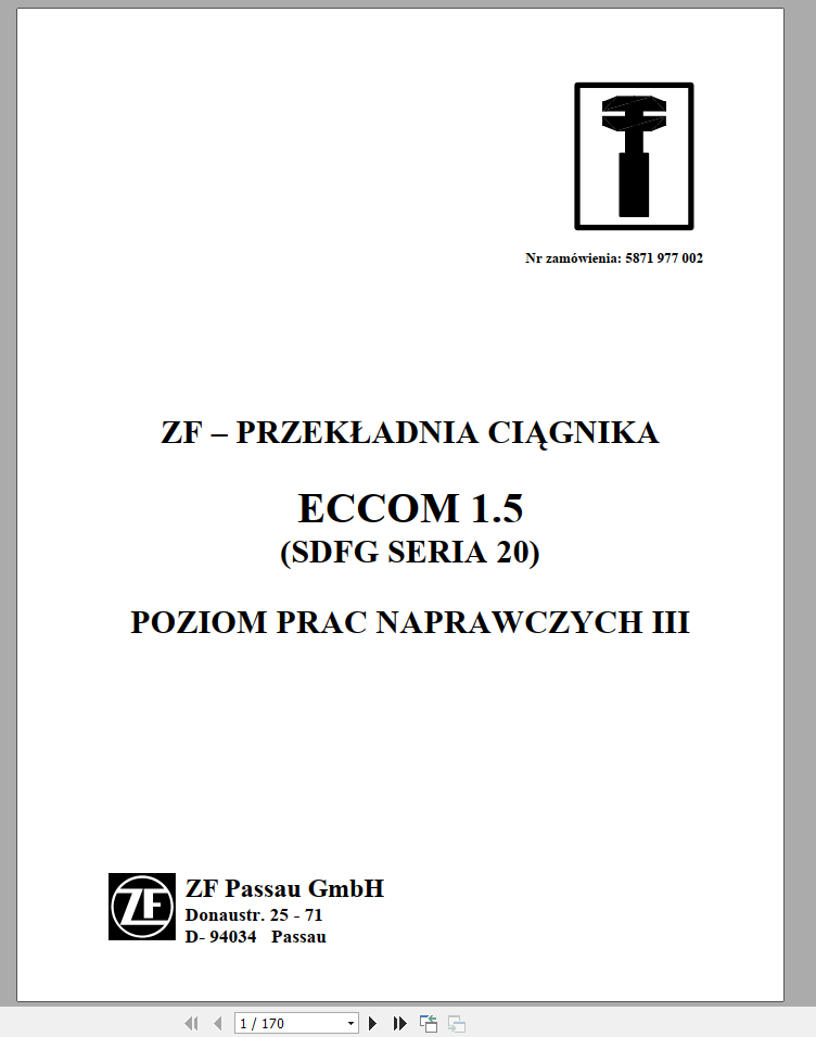 DEUTZ FAHR TRANSMISSION ECCOM 1.5 Workshop Manual Poland 2