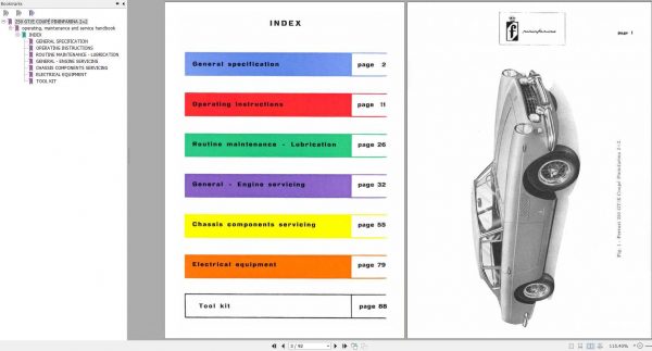 Ferrari 250 GT E Operating Maintenance and Service Handbook 2