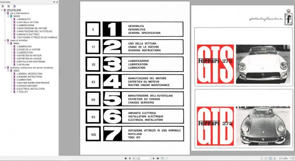 Ferrari 275GTB 275GTS Operating Maintenance and Service Handbook 2