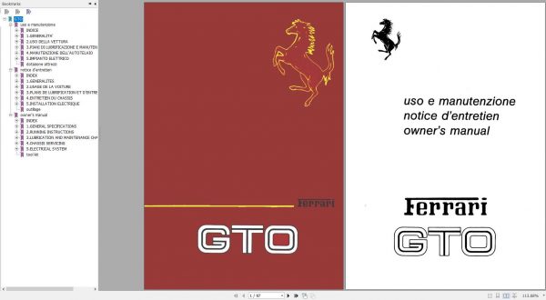 Ferrari 288 GTO Owners Manual 1