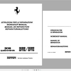 Ferrari 308 Quattrovalvole 328 GTB 328 GTS Workshop Manual 1