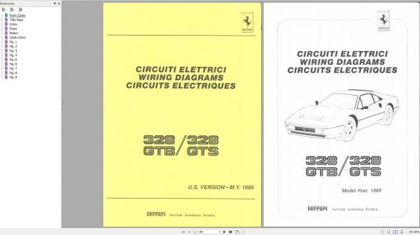 Ferrari 328GTB 328GTS Wiring Diagrams 1