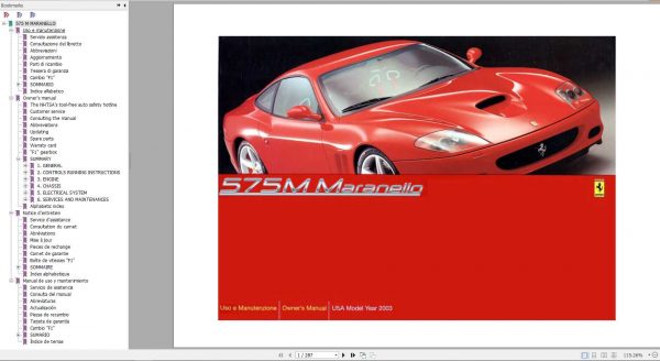 Ferrari 575M Maranello Owners Manual 2003 1