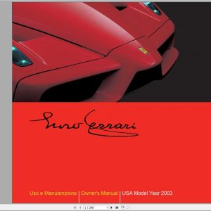 Ferrari Enzo USA 2003 Owners Manual 1